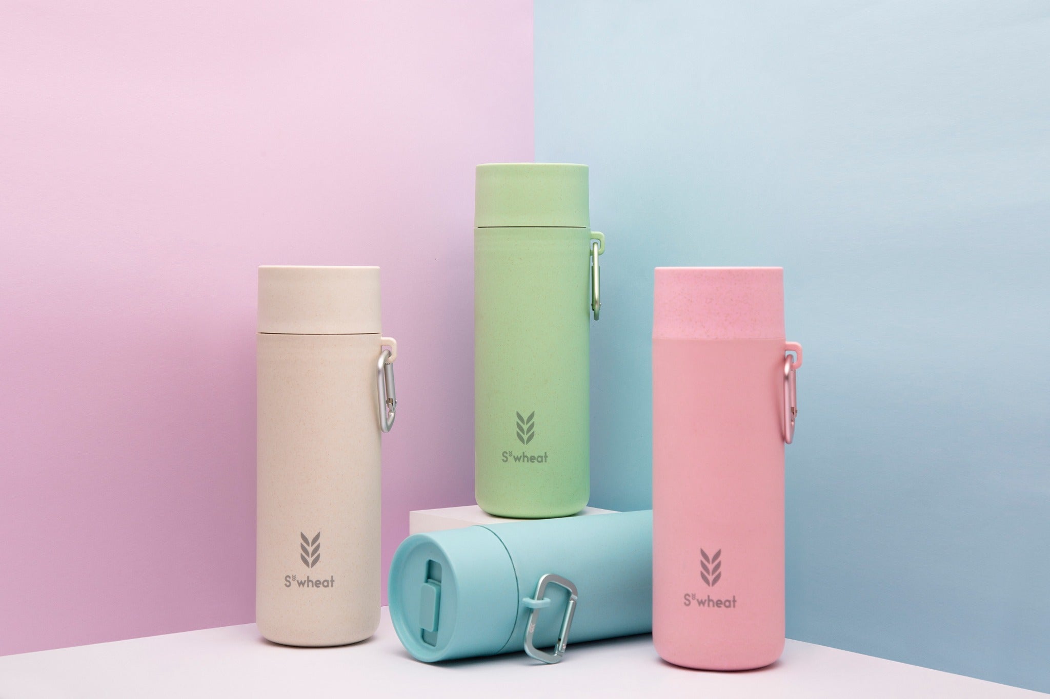 Plant based plastic water bottles swheat bamboo bottle