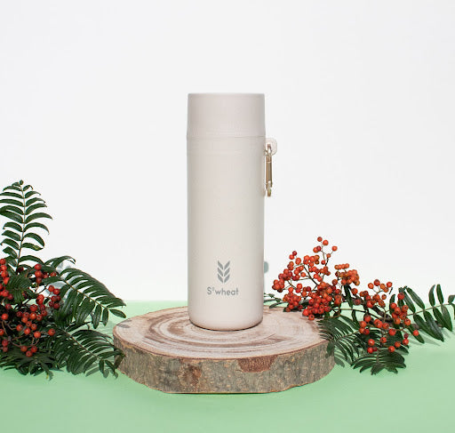 S’wheat sustainable reusable water bottle in oat colour as a christmas gift