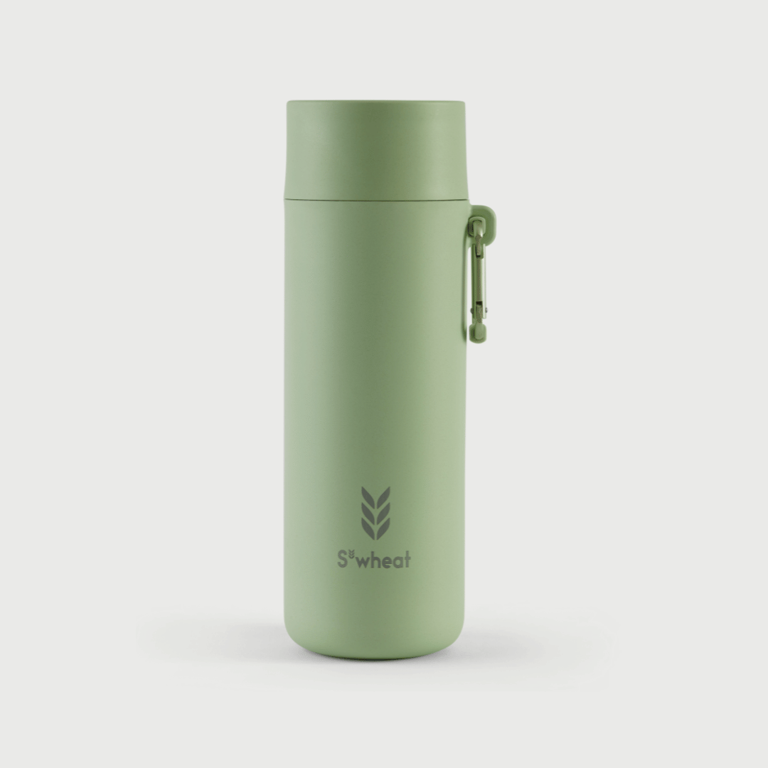 Reusable water bottle in green colour by S'wheat bottle